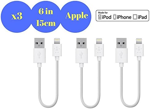 Hercules Tuff Short Apple Lightning Cables for Powerbank, Charging Station 15cm/6 Inch (Apple-15cm)