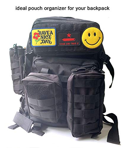 Antrix 3 Pcs Durable Nylon Tactical Military Molle Pouches Multi-Purpose Compact Water-Resistant Utility EDC Pouch Organizer+ Molle Water Bottles Pouch Carrier Bag for Tactical Backpack Tactical Gear