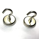 SUNKEE (2-pack) Magnetic Hook,150 Pound Strong Neodymium Magnet Hooks, Ultra Heavy Duty Magnetic Hook,1.65