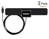 Sobetter 2 Pack Sobetter TV Antenna 35 Mile Range HDTV Indoor Antenna Digital TV Antenna with 9.8 Feet High Reception Antenna for TV with Coax Cable - Black