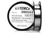 TEMCo Flat Ribbon Kanthal A1 Wire 0.9mm x 0.1mm 100 Ft Resistance A-1