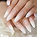 Coolnail Gradeint Natural Nude Pink Stiletto False Fake Nails Ombre French Extra Long Pointed Salon Press On Wear UV Nail Art Tips
