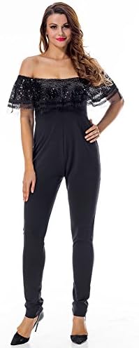 Womens Sexy Tube Top Strapless Split Wide Leg Jumpsuits Rompers Without Belt (M, Black B)