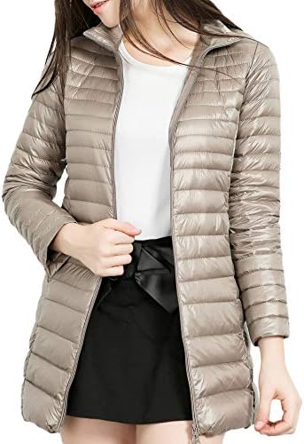 JMETRIE ❄ Women's Light Weight Packable Down Coat Stand Collar Long Down Jacket