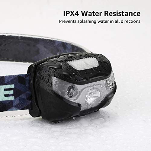 LE USB-oplaadbare hoofdlamp, led-hoofdlamp met 5 lichtmodi koplamp en rood licht, IPX4 spatwaterdichte behuizing, ideaal… - Image 7