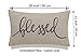 EURASIA DECOR Blessed Embroidered Decorative Lumbar Accent Throw Pillowcase - Bedroom, Living Room, Couch, New Home Decor - 12x20 Inches, Linen