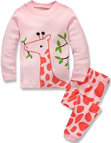 Babypajama Deer Little Girls' Pajamas Set 100% Cotton Organic pyjamas Pink Size 6 Years