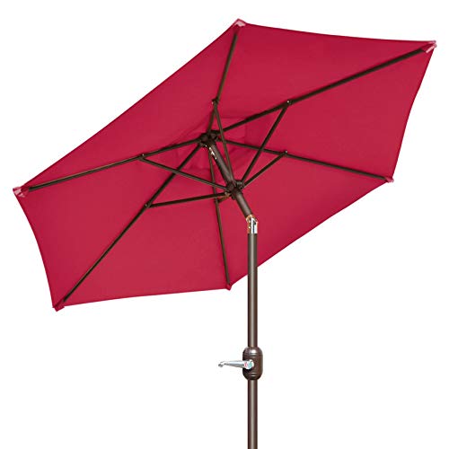Strong Camel 6.5FT Outdoor Patio Umbrella Table Sunshade Market Umbrella with Crank (Burgundy)