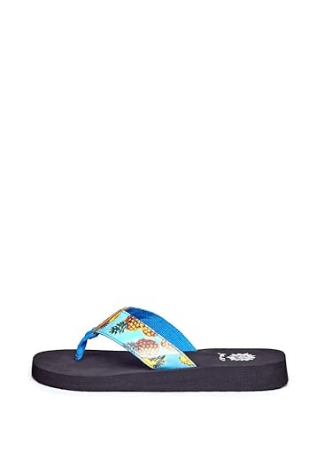 yellow box turquoise flip flops
