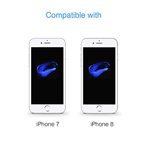 iPhone 7 Screen Protector Tempered Glass Full Coverage White, 2 Pack 3D Edge Screen Protector Film for iPhone 7 8, by C conveyor