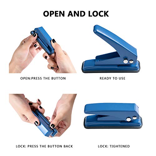 Single Hole Punch Heavy Duty Paper Hole Puncher Small One Hole Punch with Extra 6 Book Rings - Thumbnail 3