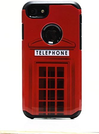 iPhone 8 / iPhone 7 / iPhone 6S / iPhone 6 Dual Layer Protection Hybrid Slim Case Cover (Red Telephone Booth)