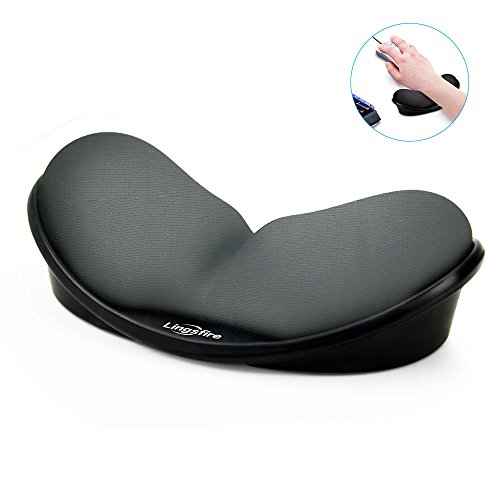 LINGSFIRE Memory Foam Mouse Wrist Rest Keyboard Wrist Rest Pad Anti-Skid Mousepad Support Wrist Rest Mat for Office Computer Laptop Mac- Durable Comfortable Lightweight Easy Typing Pain Relief (Gray)