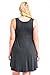 Modern Kiwi Solid Basic Asymmetric Plus Size Tank Tunic Dress Charcoal 3X