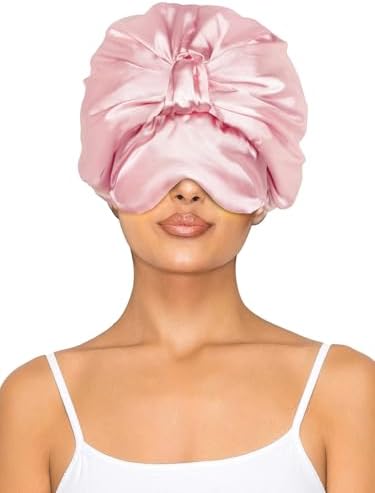 Amazon.com: Vettres Pleated Silk Sleeping Bonnet with Eye  display picture 2