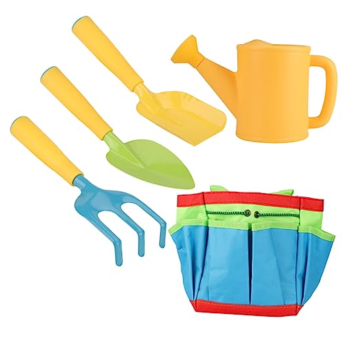 Hohopeti Boys and Girls Gardening Tool Set for Boys and Girls Mini Garden Tools Watering Can Shovel and Rake for Outdoor Planting and Beach Fun