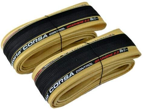 Vittoria Corsa Control G2.0 700x25C Clincher Bicycle Tire 320TPI, Skinwall/Black,2 Tire, VT1823