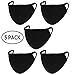 5 Pack Unisex Mouth Mask Adjustable Anti Dust Face Mouth Mask,Black Cotton Face Mask for Cycling Camping Travel - 100% Cotton, Washable, Reusable Cloth Masks Made in the USA