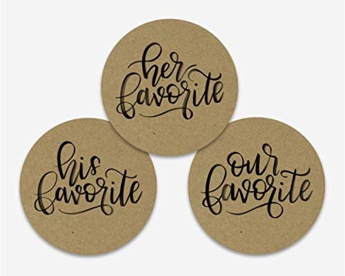 His Favorite & Her Favorite, Our Favorite Wedding Stickers, Choose Your Colors, Wedding Favor Stickers (#488-2-BK-KR)