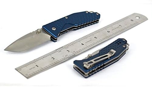Sanrenmu SRM 7063LUC-LI Stainless Steel Blue Aluminum Handle Liner Lock Knife