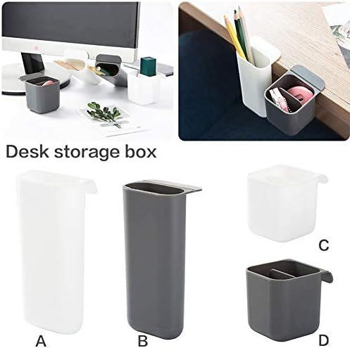 Creative DIY Screen Pen Pencil Holders Desktop Accessories Organizers for Office Desk Storage Bags Under Computer Monitor Screen(C (White Square))