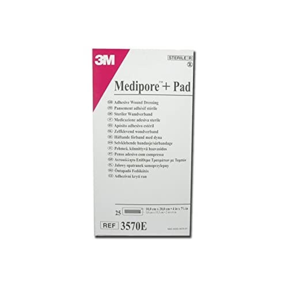 Medipore 3570E Dressing Pad 3M 10 cm x 20 cm (Pack of 25)