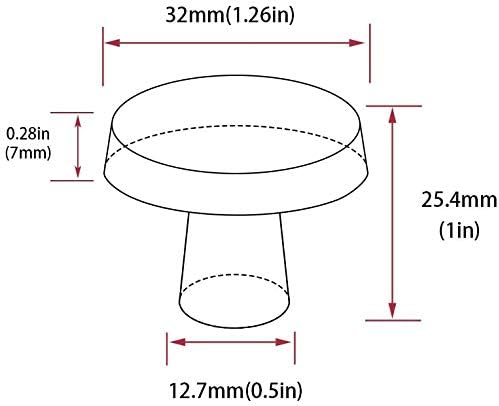 LONTAN Mushroom Door Knobs - 20 Pack Stainless Steel Black Drawer Knobs for Kitchen Cabinet, Round Cupboard, LS5310BK - Image 3