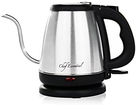 Chef Essential TK-01 Cordless Stainless Steel Electric Kettle, 1L, Metallic Silver