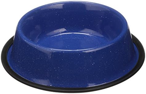 Neater Pet Brands – Camping Style Pet Bowl – Enamel Ware Blue Black Granite Colors – Dog Cat No Tip Skid Bowls