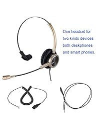 Teléfono Headset Centro de llamadas Headset con micrófono con cancelación de ruido con RJ9 compatible con Avaya Nortel Aastra Toshiba