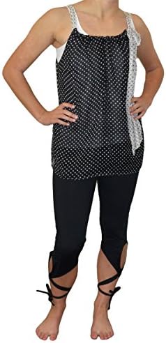 Pocket Innerwear Womens Ballerina-style Workout Leggings with Insulin Pump Pocket, Designed for Diabetics- Size Medium