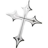 TIROL Stainless Steel CROSS Emblem Easy Peel & Stick Installation Car Badges