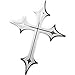 TIROL Stainless Steel CROSS Emblem Easy Peel & Stick Installation Car Badges