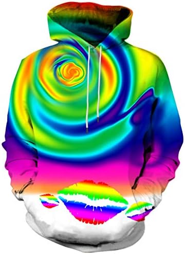 Hgvoetty Unisex Realistic 3D Printed Hoodies for Men Women Cool Graphic Hooded Sweatshirt with Pockets for Men Women