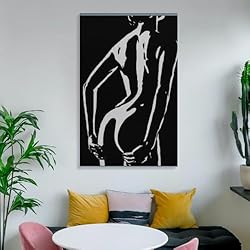 Black And White Woman Nude Erotic Aesthetic Poster