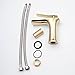 Beelee Single Handle Single Hole Waterfall Bathroom Sink Faucet, Polished Gold