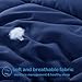 EASELAND All Season Queen Size Soft Quilted Down Alternative Comforter Reversible Duvet Insert with Corner Tabs,Winter Summer Warm Fluffy,Navy,88x88 inches