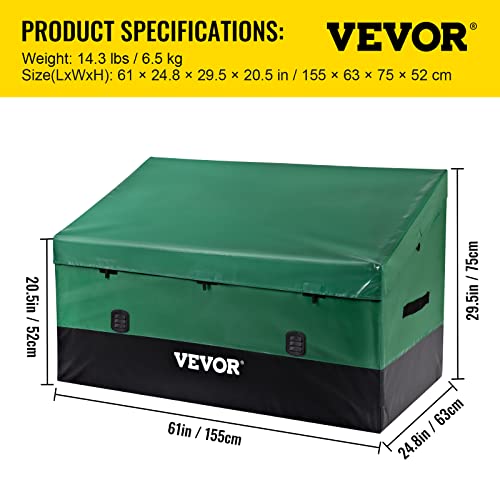VEVOR Outdoor Storage Box, 150 Gallon Waterproof PE Tarpaulin Deck Box