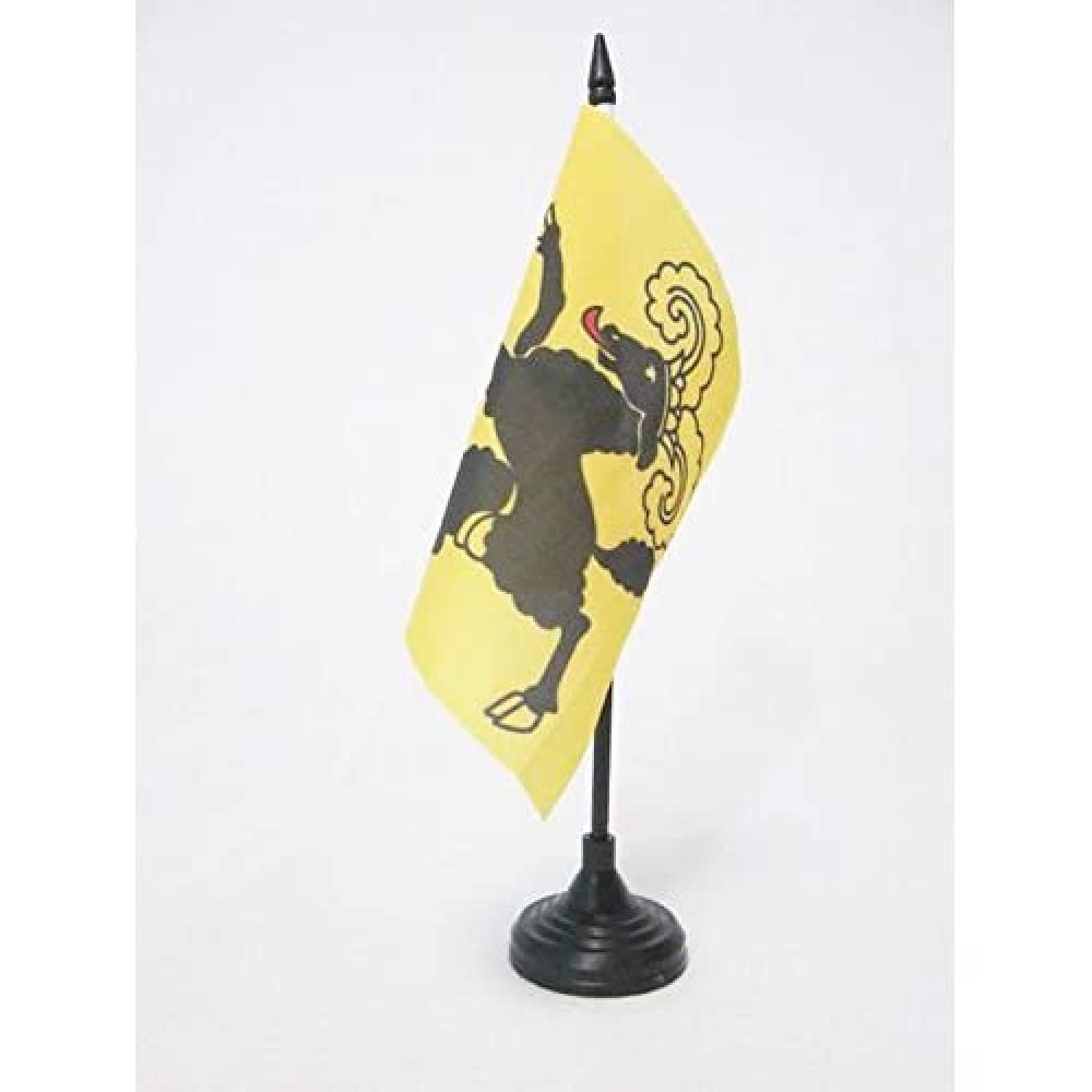 AZ FLAG Canton of Schaffhausen Table Flag 5'' x 5'' - Schaffhausen - SH Office Decoration 100% Polyester 15 x 15 cm - Mini Desk Flag with Pole and Black Plastic Base