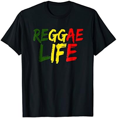 Mens Reggae Life T-Shirt Large Black
