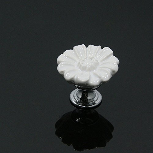 Sunkni 12pcs flower floral knobs ceramic drawer handles…