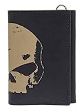 Harley-Davidson Men's Skull Chop Tri-Fold Wallet, Genuine Leather HDMWA11057-BLK
