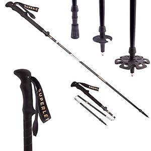 SUPERLETIC® Trekkingstokken, wandelstokken, opvouwbaar, gemakkelijk verstelbaar, ultralichte wandelstok voor dames en…