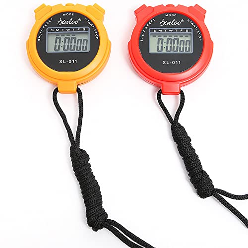 3-Piece Sports Timer with 3-Piece Carabiner Clip, Stopwatch Timer, Multifunctional Shockproof Sports Stopwatch, Suitable for Running, Swimming, Cycling, Kitchen Cooking