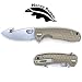 Western Active Honey Badger Flipper Knife Claw and Hook Model Serrated or Smooth Blade (Hook Large Tan)