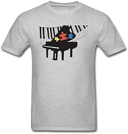 FITTSY Men's Addict Piano Bass Life Short Sleeve T-Shirt Small Grey