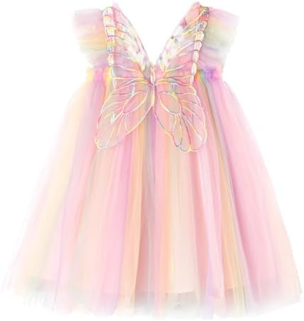 Miipat Baby Girl Dress Girls Tulle Butterfly Dresses Toddler Princess  Floral Tutu Dress Sleeveless Wedding Party Birthday Dress for Girl 6  Months-6 Years, Rainbow, 4-5 Years price in Saudi Arabia | Amazon