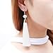 NLCAC Long Tassel Drop Earrings Dangle with Ball Hook Fringe Earring White for Women's Fashion Jewelry
