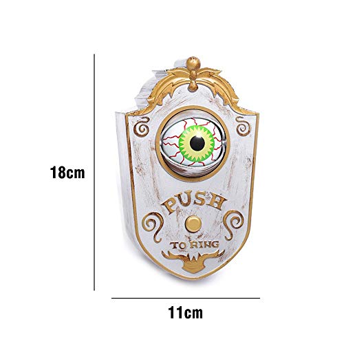 Shan-S Halloween One-Eyed Doorbell Decoration, Scary Ghost's Day Glowing Hanging Piece Whole Door Hanging Doorbell Scary Eyeball Prank Prop Door Knocker with Light & Sound - Thumbnail 3