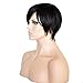 VRZ Silky Full Straight Human Hair Wigs Short Wigs with Bang Natural Color (1613)